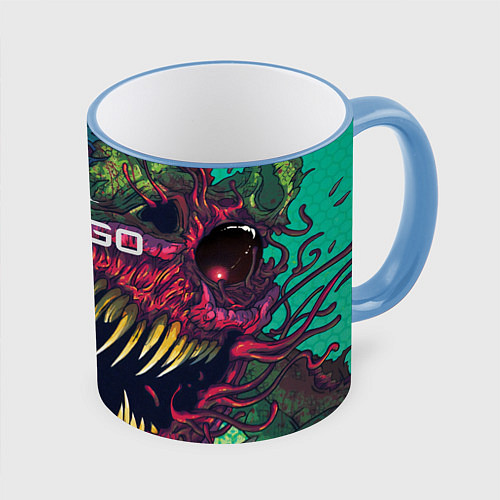 Кружка цветная CS GO Hyper Beast / 3D-Небесно-голубой кант – фото 1