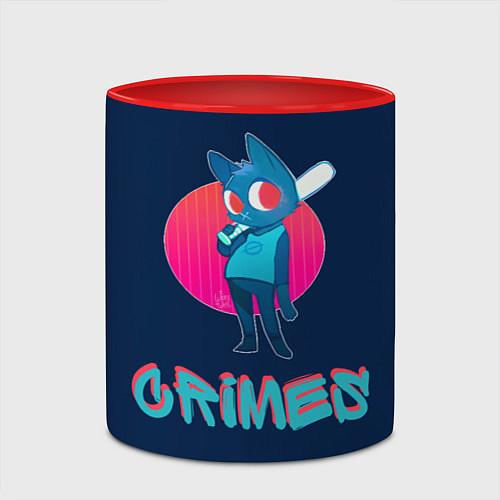 Кружка цветная Crimes time / 3D-Белый + красный – фото 2