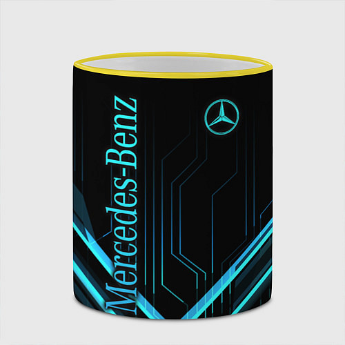 Кружка цветная Mercedes-Benz / 3D-Желтый кант – фото 2