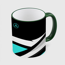 Кружка 3D Mercedes-Benz, цвет: 3D-зеленый кант
