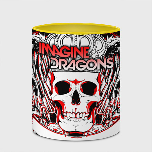 Кружка цветная Imagine Dragons / 3D-Белый + желтый – фото 2