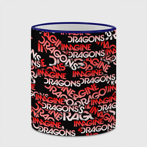 Кружка цветная Imagine Dragons / 3D-Синий кант – фото 2
