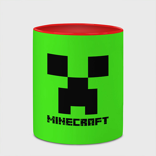 Кружка цветная MINECRAFT / 3D-Белый + красный – фото 2