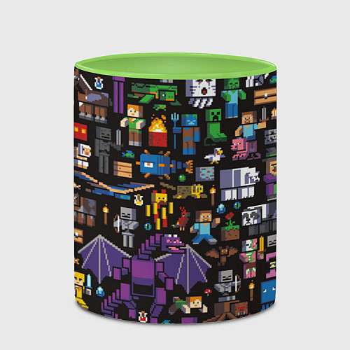 Кружка цветная MINECRAFT / 3D-Белый + светло-зеленый – фото 2