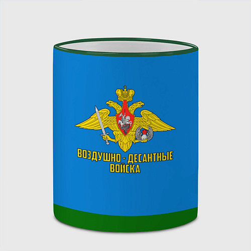 Кружка цветная Воздушно - десантные войска / 3D-Зеленый кант – фото 2