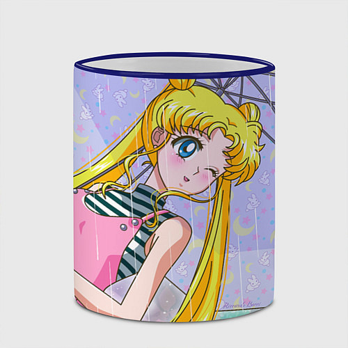 Кружка цветная Sailor Moon / 3D-Синий кант – фото 2