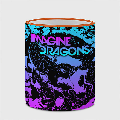 Кружка цветная Imagine Dragons / 3D-Оранжевый кант – фото 2