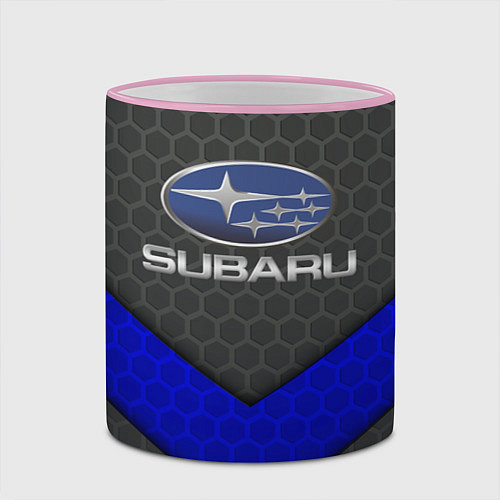 Кружка цветная SUBARU / 3D-Розовый кант – фото 2