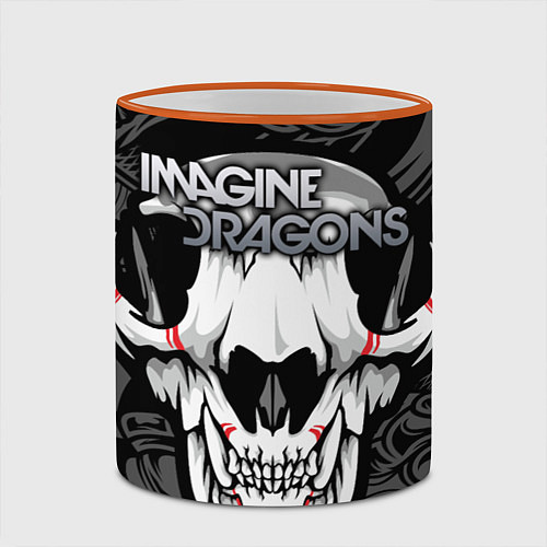 Кружка цветная Imagine Dragons / 3D-Оранжевый кант – фото 2
