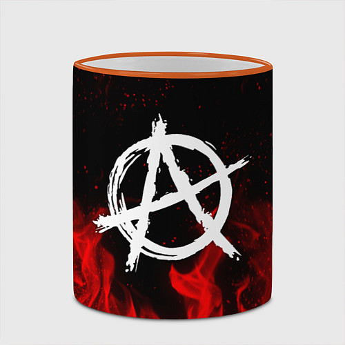 Кружка цветная АНАРХИЯ / 3D-Оранжевый кант – фото 2