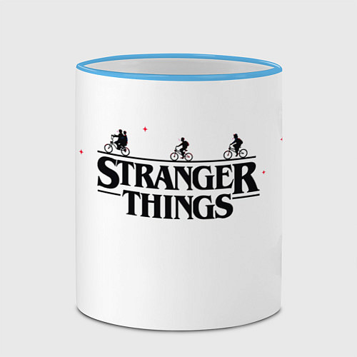 Кружка цветная STRANGER THINGS / 3D-Небесно-голубой кант – фото 2