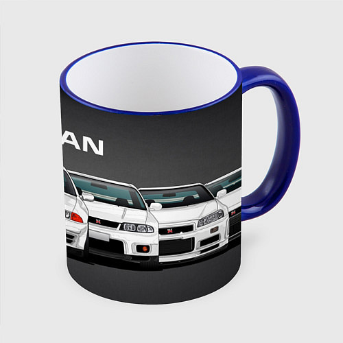 Кружка цветная NISSAN / 3D-Синий кант – фото 1