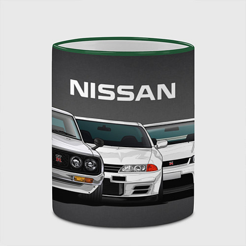 Кружка цветная NISSAN / 3D-Зеленый кант – фото 2