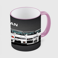 Кружка 3D NISSAN, цвет: 3D-розовый кант