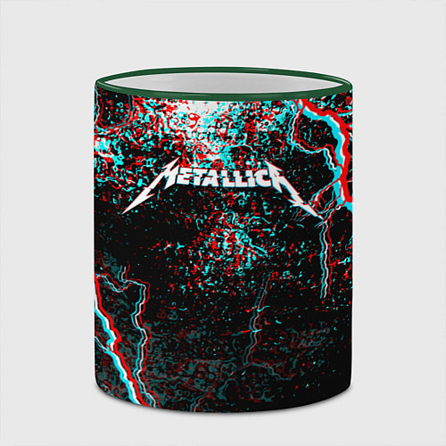 Кружка цветная METALLICA GLITCH STORM / 3D-Зеленый кант – фото 2