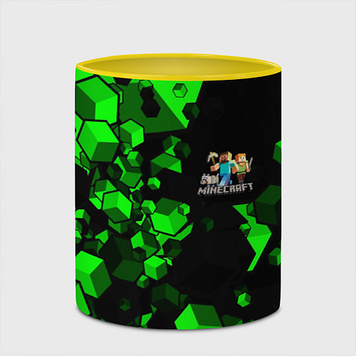 Кружка цветная MINECRAFT / 3D-Белый + желтый – фото 2