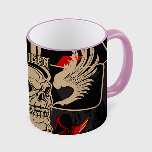 Кружка цветная Iron Maiden / 3D-Розовый кант – фото 1