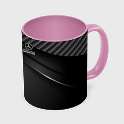 Кружка 3D Mercedes-AMG, цвет: 3D-белый + розовый