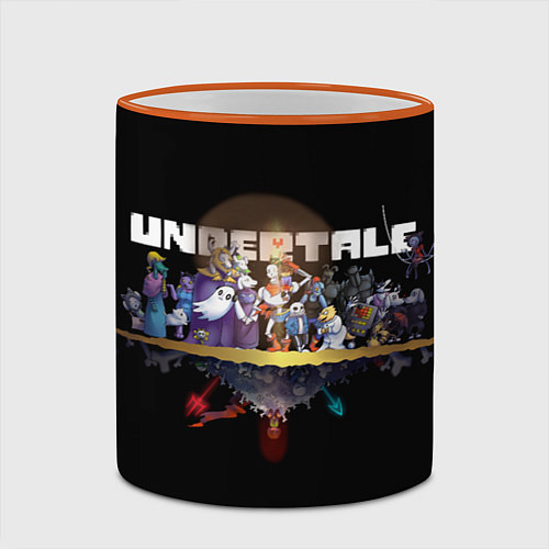 Кружка цветная Undertale / 3D-Оранжевый кант – фото 2