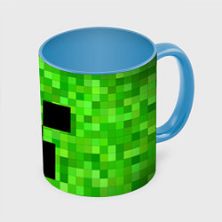 Кружка 3D MINECRAFT, цвет: 3D-белый + небесно-голубой