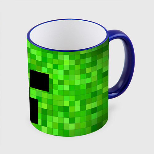 Кружка цветная MINECRAFT / 3D-Синий кант – фото 1