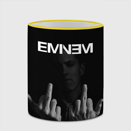 Кружка цветная EMINEM / 3D-Желтый кант – фото 2