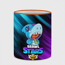 Кружка 3D BRAWL STARS LEON SHARK, цвет: 3D-оранжевый кант — фото 2