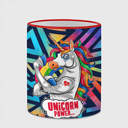 Кружка 3D Unicorn Power Единорог, цвет: 3D-красный кант — фото 2