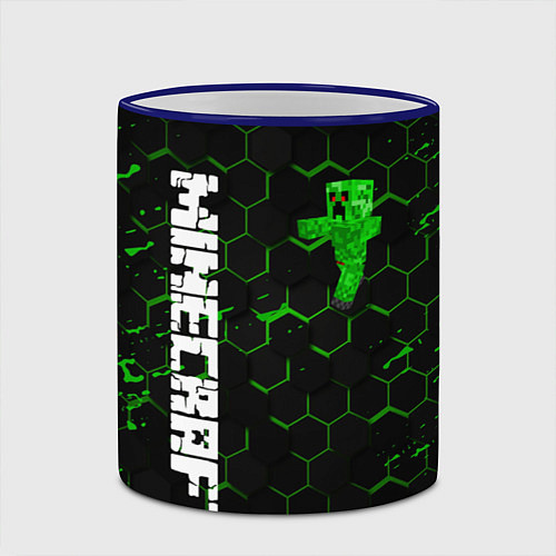 Кружка цветная MINECRAFT / 3D-Синий кант – фото 2