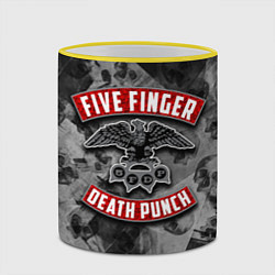 Кружка 3D Five Finger Death Punch, цвет: 3D-желтый кант — фото 2