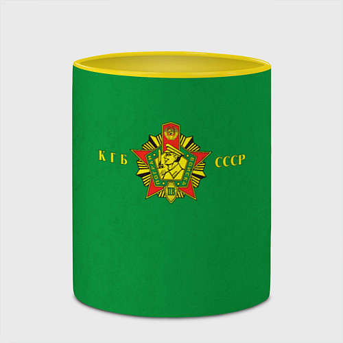 Кружка цветная Пограничные Войска КГБ СССР / 3D-Белый + желтый – фото 2