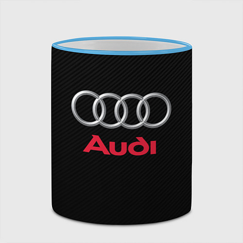 Кружка цветная AUDI / 3D-Небесно-голубой кант – фото 2