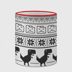 Кружка 3D Свитер с T-rex'ами, цвет: 3D-красный кант — фото 2