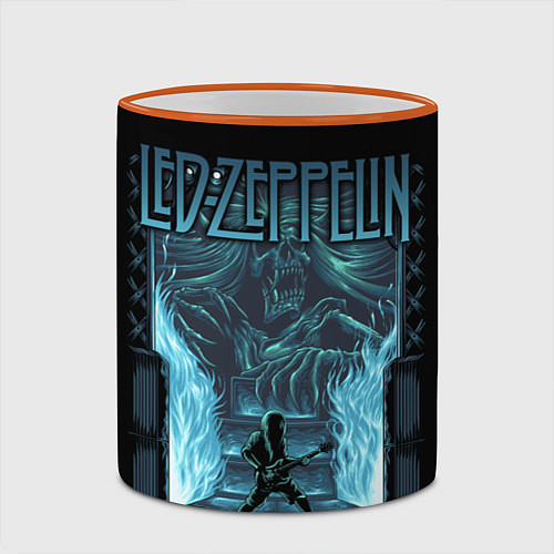 Кружка цветная Led Zeppelin / 3D-Оранжевый кант – фото 2