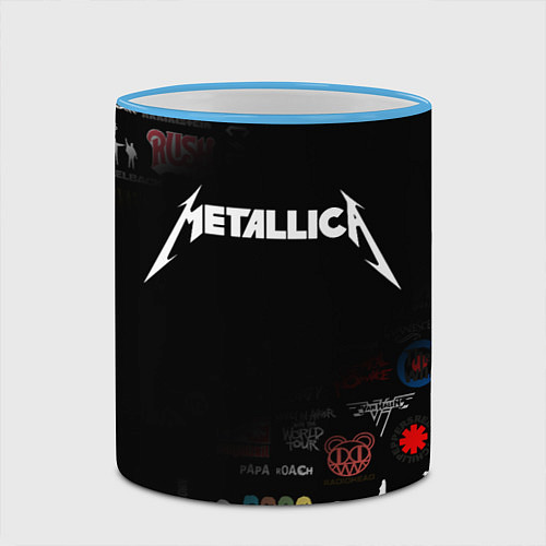 Кружка цветная Metallica / 3D-Небесно-голубой кант – фото 2