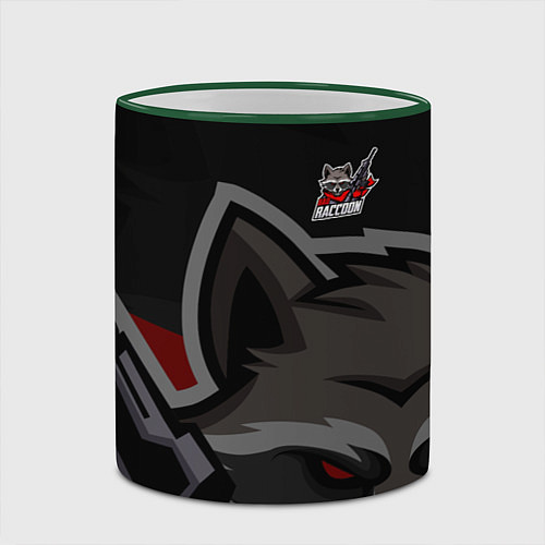 Кружка цветная Форма Bad Raccoon / 3D-Зеленый кант – фото 2