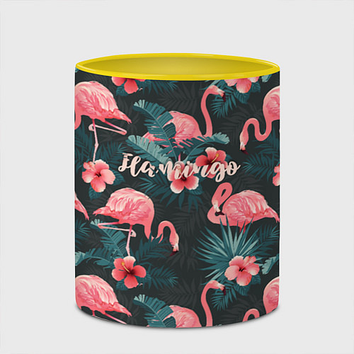 Кружка цветная Flamingo / 3D-Белый + желтый – фото 2