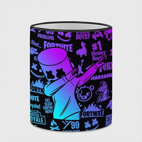 Кружка цветная FORTNITE X MARSHMELLO / 3D-Черный кант – фото 2