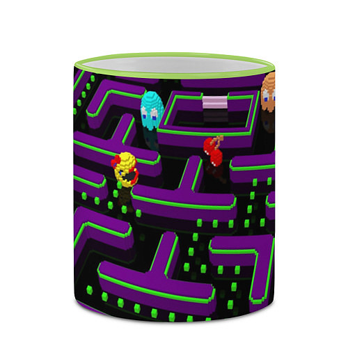 Кружка цветная PAC-MAN 3D / 3D-Светло-зеленый кант – фото 2