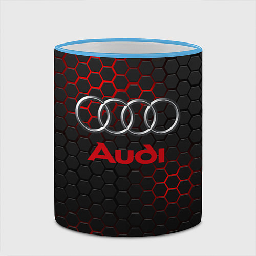 Кружка цветная AUDI / 3D-Небесно-голубой кант – фото 2