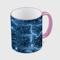 Кружка 3D Системная плата, цвет: 3D-розовый кант
