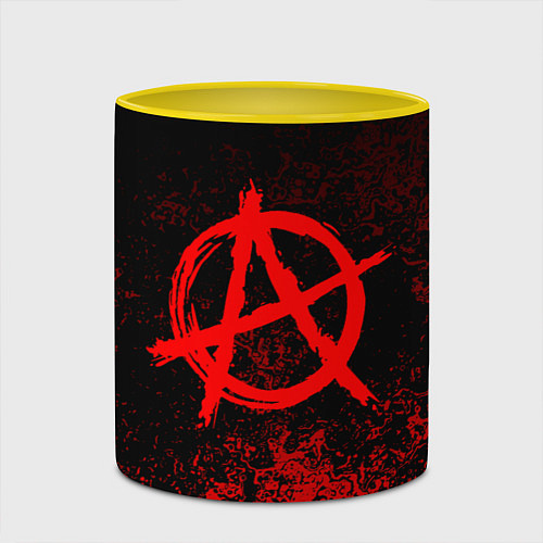 Кружка цветная АНАРХИЯ / 3D-Белый + желтый – фото 2