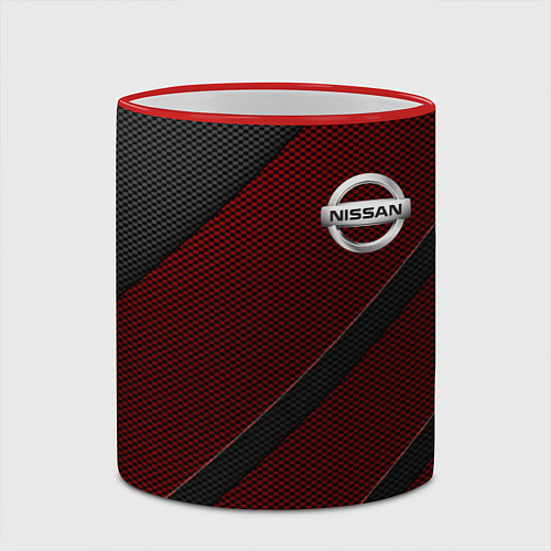 Кружка цветная Nissan / 3D-Красный кант – фото 2