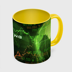 Кружка 3D Трейдинг 03, цвет: 3D-белый + желтый