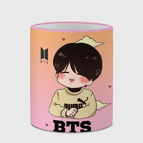 Кружка цветная BTS / 3D-Розовый кант – фото 2