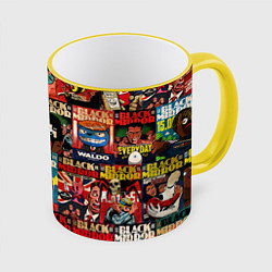 Кружка 3D ЧЕРНОЕ ЗЕРКАЛО, цвет: 3D-желтый кант