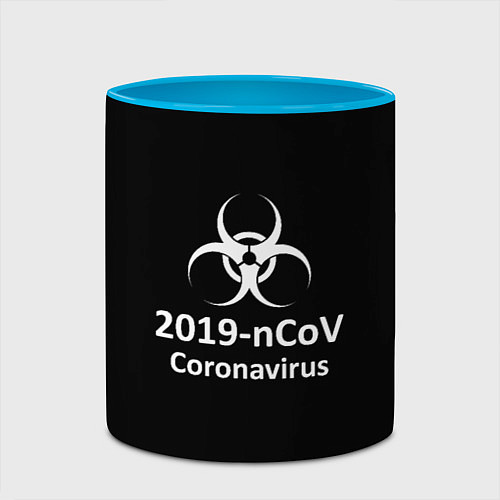 Кружка цветная NCoV-2019: Coronavirus / 3D-Белый + небесно-голубой – фото 2