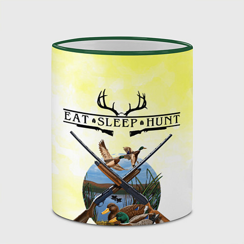 Кружка цветная Охота / 3D-Зеленый кант – фото 2