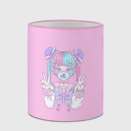 Кружка цветная Corona-Girl / 3D-Розовый кант – фото 2