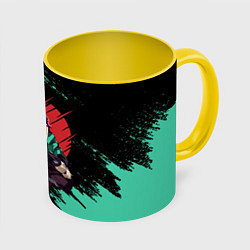 Кружка 3D KIMETSU NO YAIBA, цвет: 3D-белый + желтый